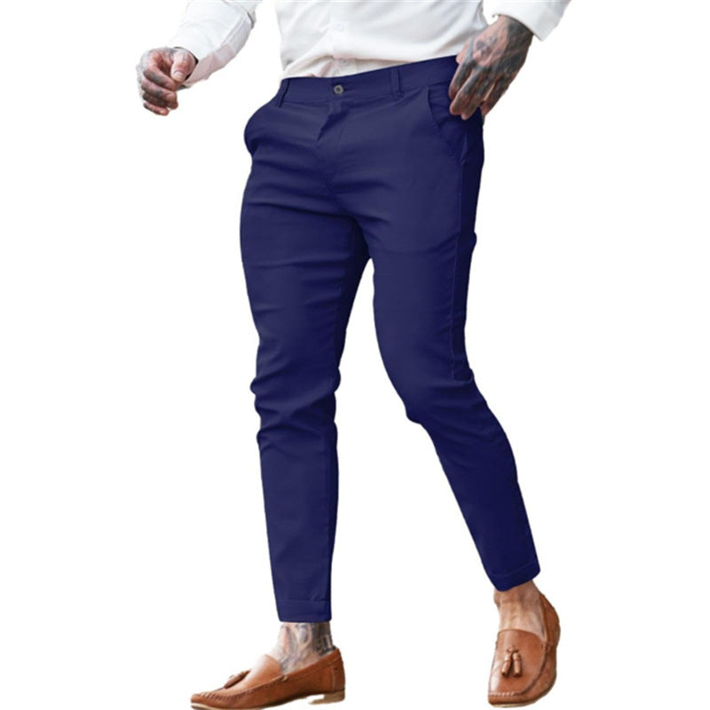 Herren elegante Slim-Fit Businesshose mit elastischem Bund und praktischen Taschen Echoarchiv
