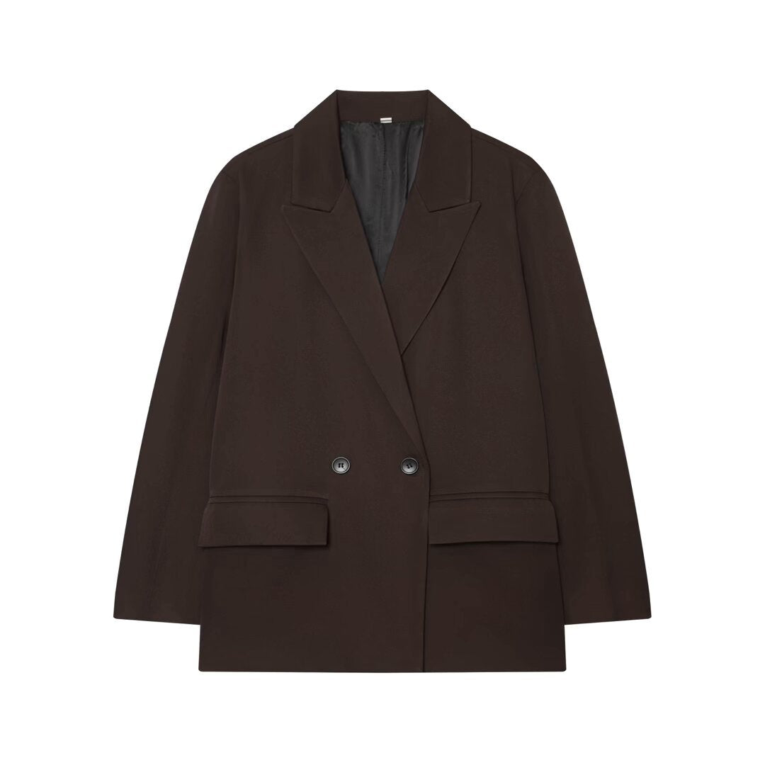 Damen Oversize Doppelreihiger Blazer mit Pattentaschen und weiter Silhouette Echo Archiv