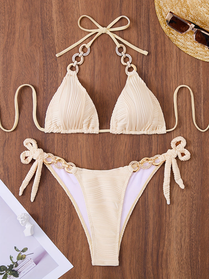 Damen Triangel-Bikini mit raffiniertem Rüschendesign und hochwertigen Ringdetails Echo Archiv