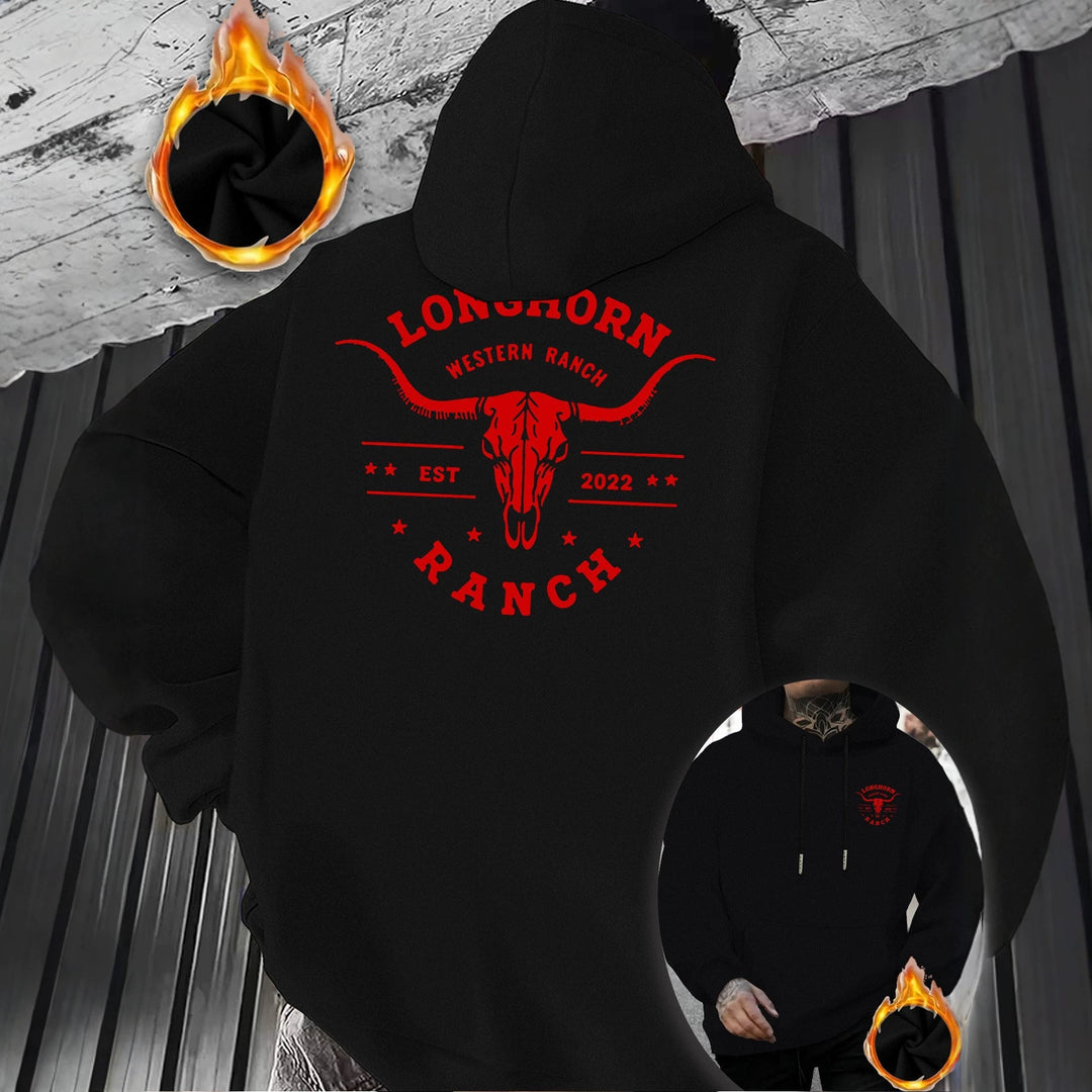 Herren Komfortabler Kapuzenpullover mit markantem Druck Echoarchiv