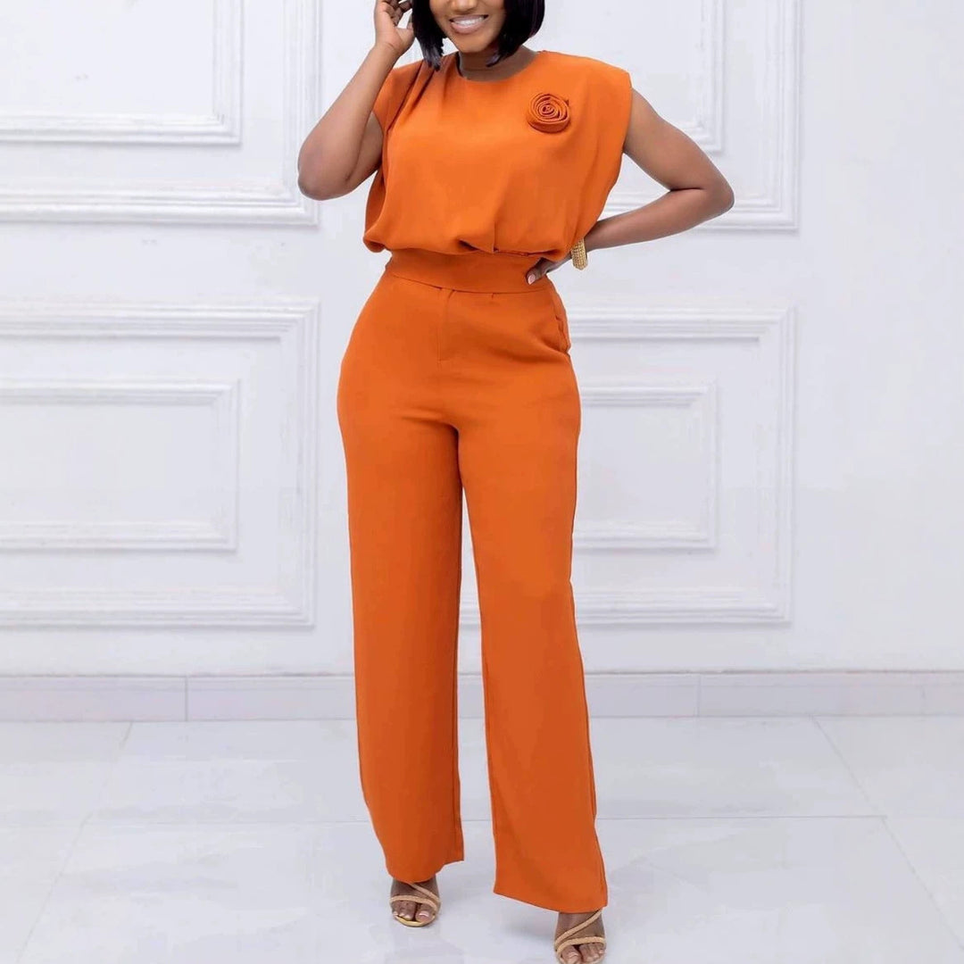 Damen eleganter All-in-One-Jumpsuit mit floralem Detail Echo Archiv
