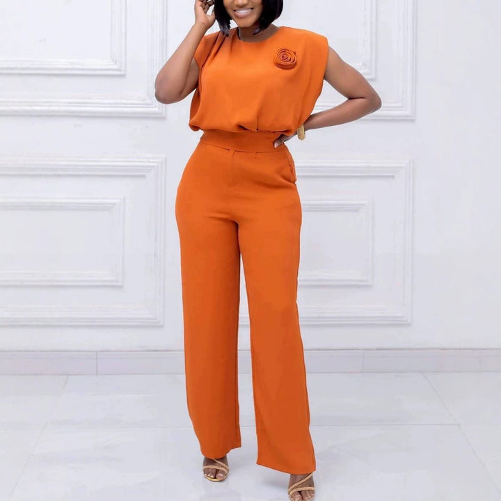 Damen eleganter All-in-One-Jumpsuit mit floralem Detail Echo Archiv