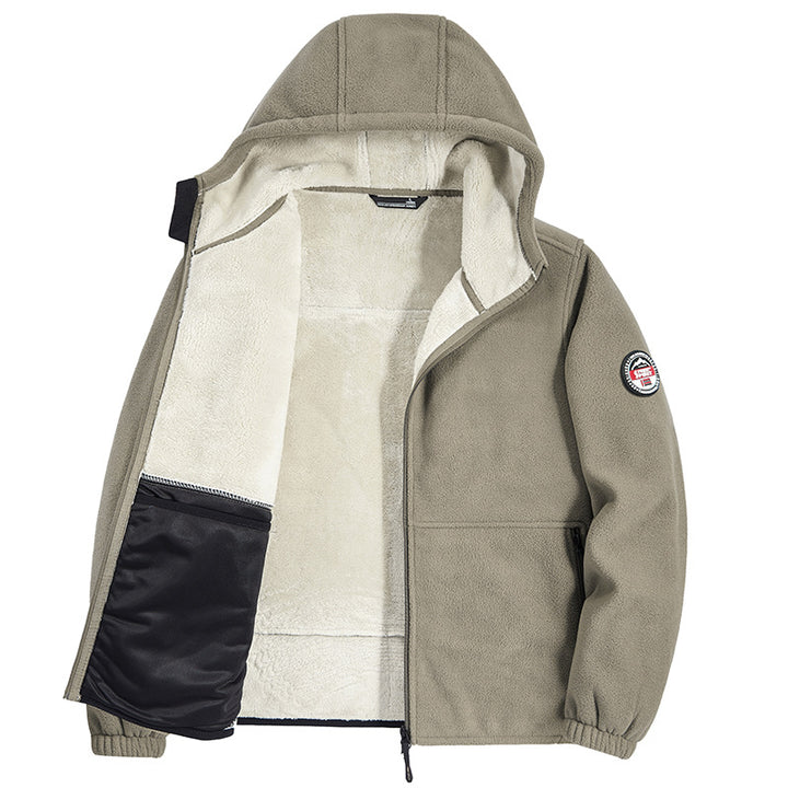 Herren Fleecejacke mit Kapuze und Teddy-Innenfutter Echo Archiv