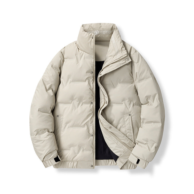 Herren wattierte Steppjacke mit hohem Stehkragen und verdeckter Reißverschluss-Front Echo Archiv
