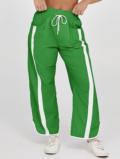 Damen relaxte Trackpants mit seitlichem Kontraststreifen, elastischem Smokbund und Eingrifftaschen – Avélisse