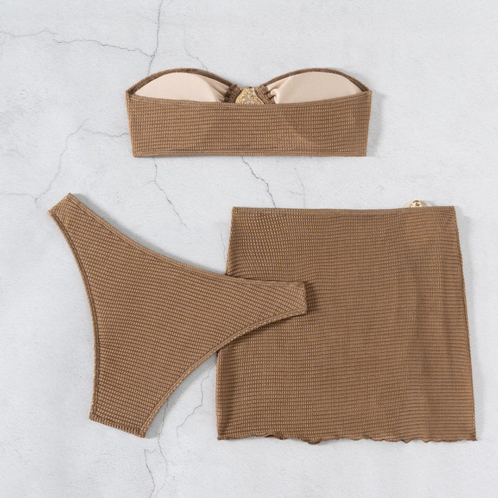 Damen Bandeau-Bikini-Set mit elegantem Drapierungsdetail Echo Archiv