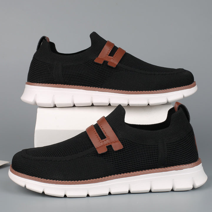Damen Elastischer Strick‑Mokassin‑Sneaker mit dämpfender EVA‑Sohle und Zierriemen Echoarchiv