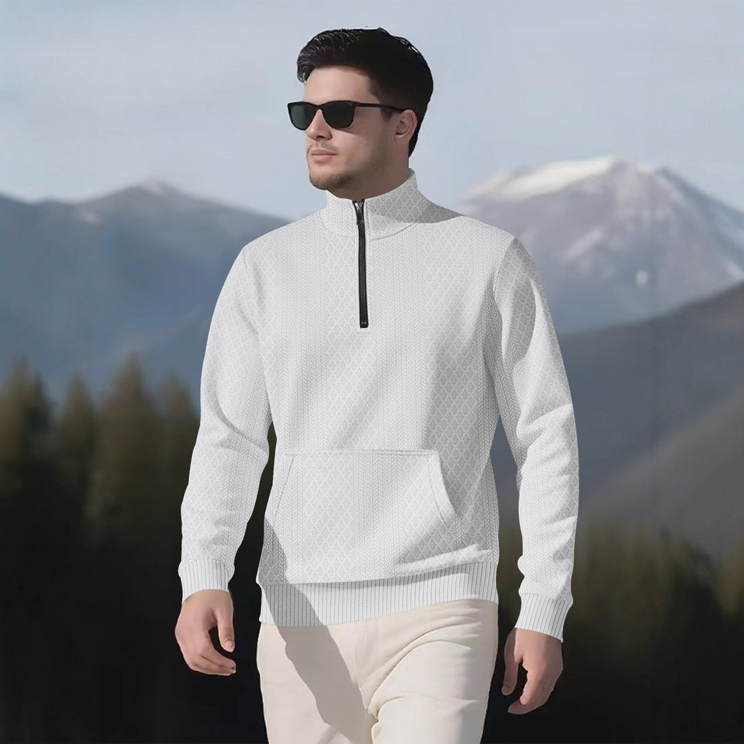 Herren modischer Fleece-Pullover mit hohem Kragen und Reißverschluss Echoarchiv