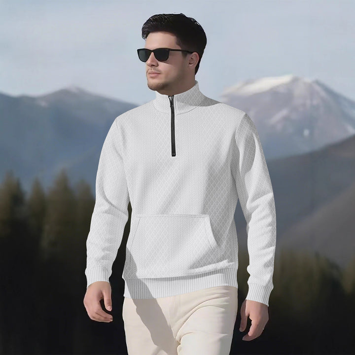 Herren modischer Fleece-Pullover mit hohem Kragen und Reißverschluss Echoarchiv