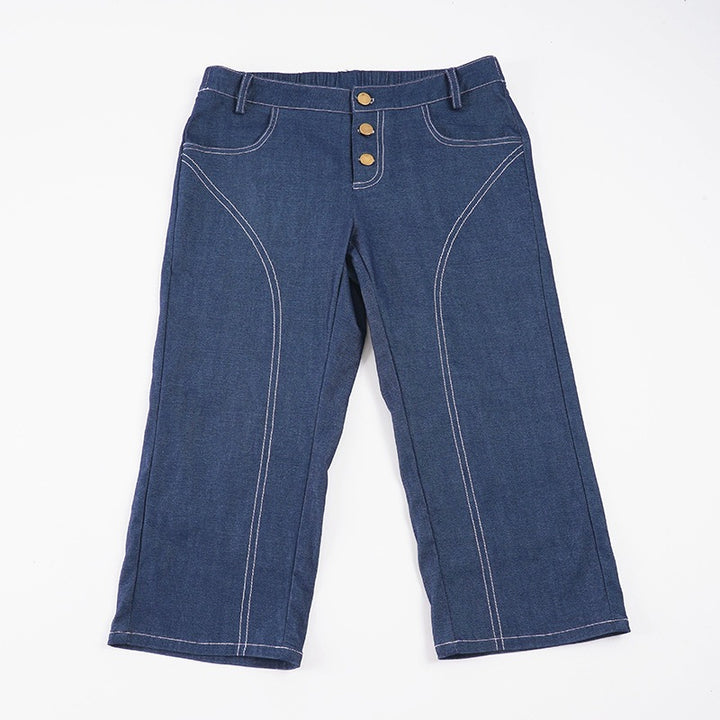 Damen Denim Crop-Top mit modischem Schnitt und verstellbaren Trägern Echo Archiv