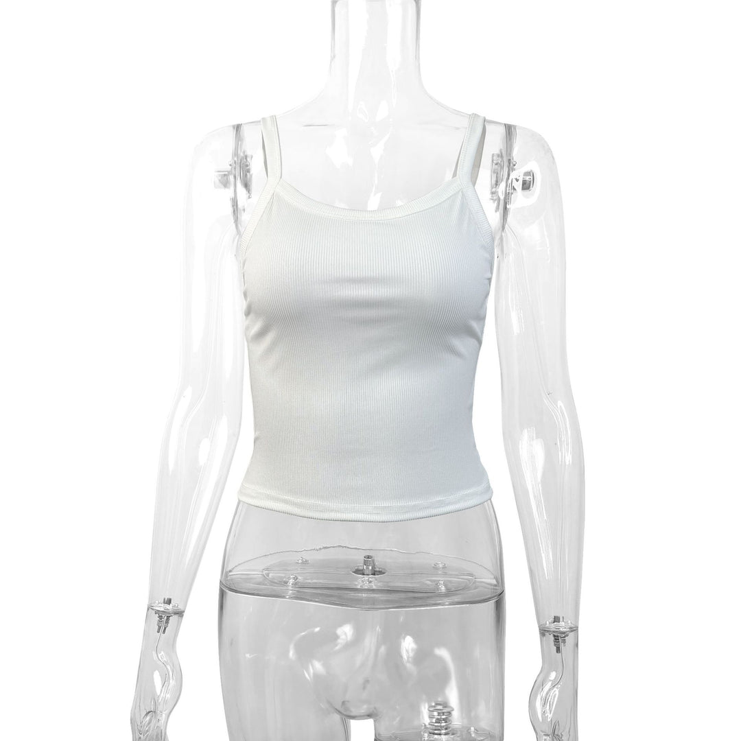 Damen Basic Tops mit verstellbaren Trägern und figurbetontem Schnitt Echo Archiv