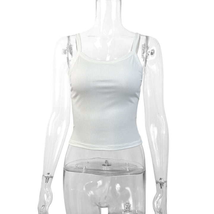 Damen Basic Tops mit verstellbaren Trägern und figurbetontem Schnitt Echo Archiv