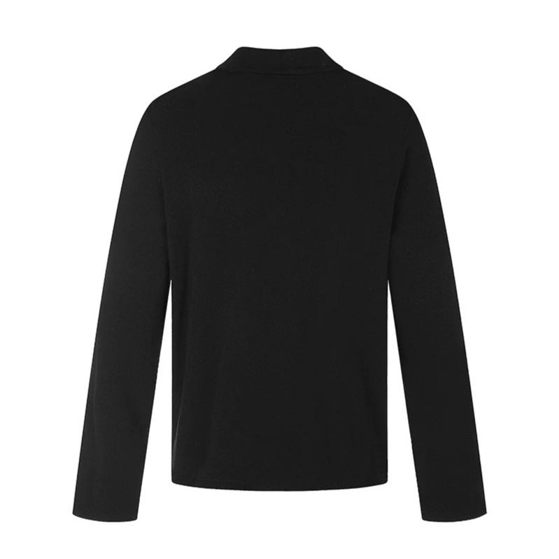 Herren Asymmetrische Hemdjacke mit schräger Knopfleiste und cleanem Stehkragen Echoarchiv