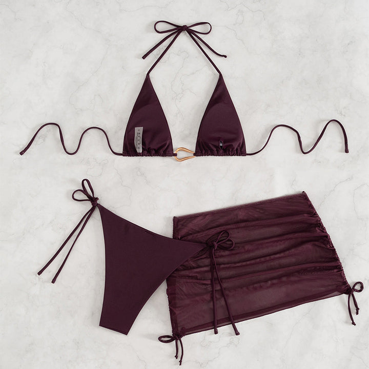 Damen Bikini-Set mit Triangle-Oberteil und verstellbarem Rock Echo Archiv