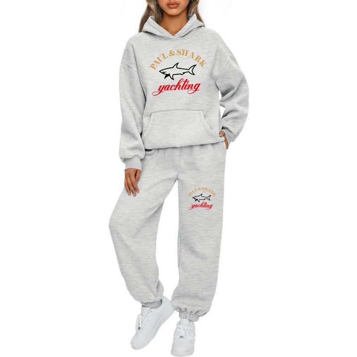 Damen nan oversized Hoodie und Jogginghose Set mit Kapuze Kängurutasche und gerippten Bündchen Echo Archiv