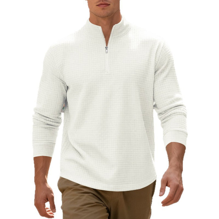 Herren Pullover mit modernem Stehkragen und Reißverschluss Echoarchiv