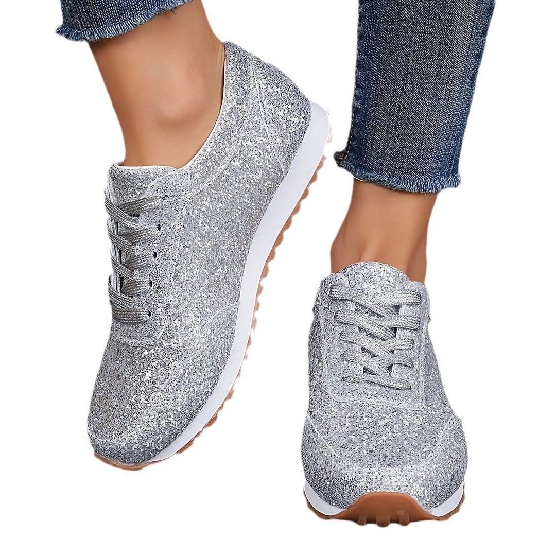 Damen Glitzernde Freizeitschuhe mit rutschfester Sohle und gepolstertem Fußbett Echoarchiv