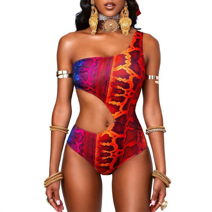 Damen asymmetrischer Cut-Out Badeanzug Echo Archiv