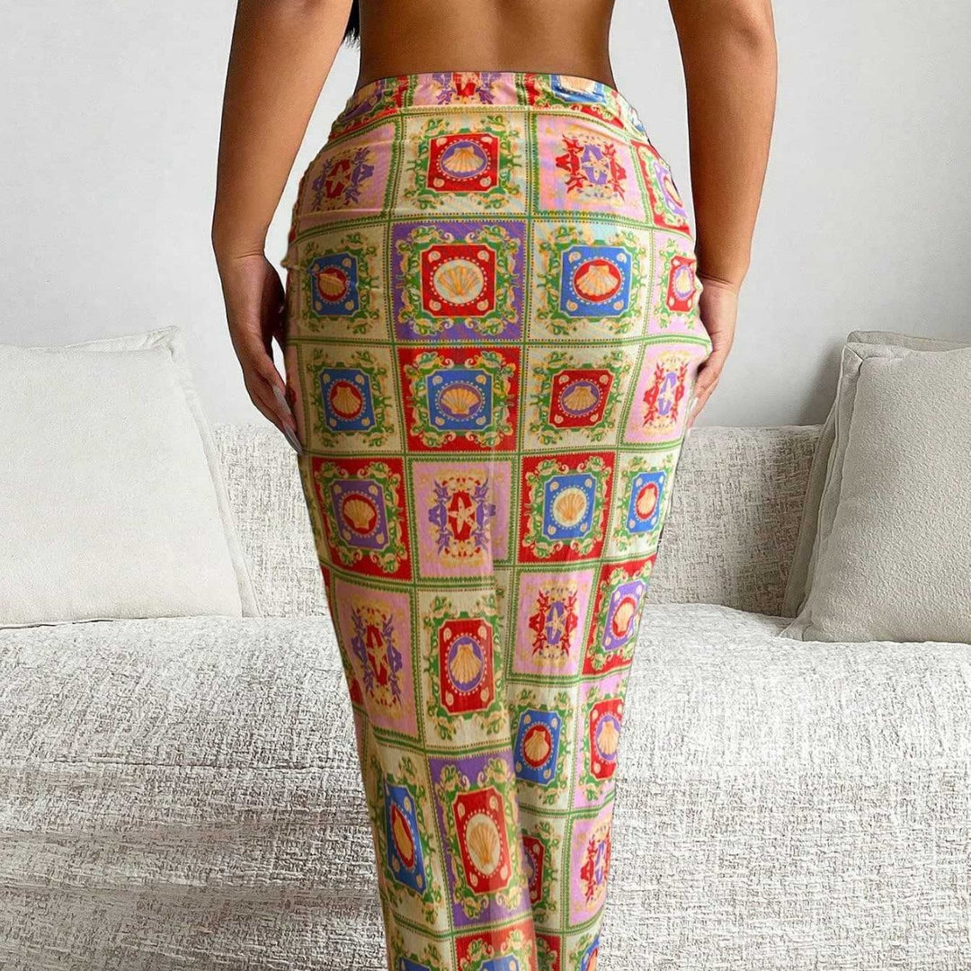Damen Wickelrock mit buntem Muster Echo Archiv