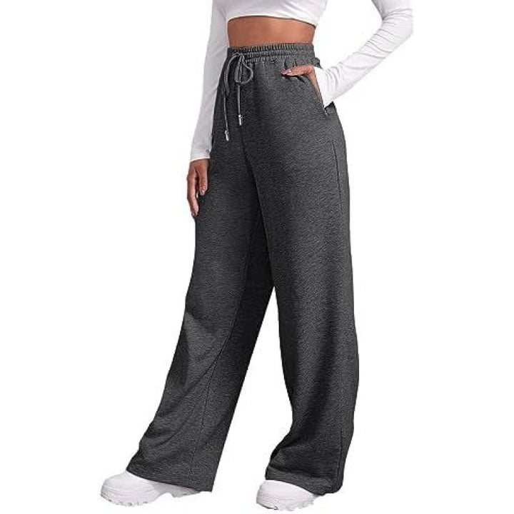Damen nan fließende High-Waist Palazzo-Loungehose aus leichtem Jersey mit Elastikbund und praktischen Eingrifftaschen Echo Archiv