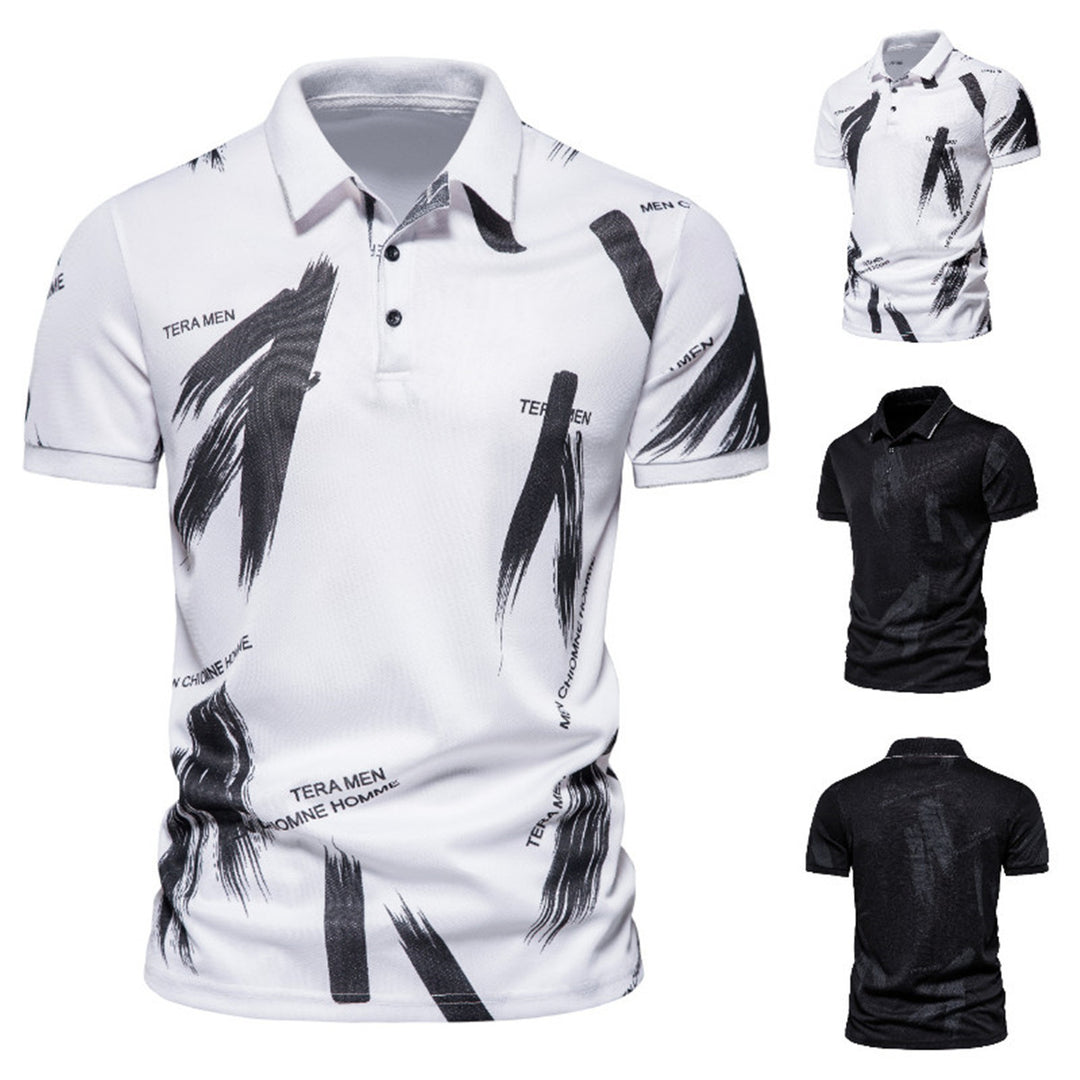 Herren modisches Poloshirt mit grafischen Akzenten und atmungsaktiven Eigenschaften Echoarchiv