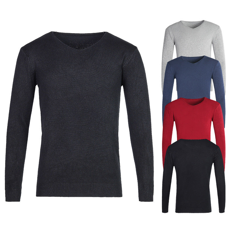 Herren nan feiner V-Ausschnitt-Pullover aus Baumwoll-Merino-Mix mit schmaler Silhouette Echo Archiv