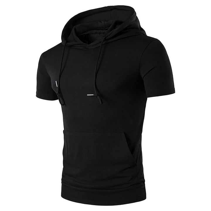Herren Kurzarm Kapuzen-T-Shirt mit praktischer Kängurutasche Echoarchiv