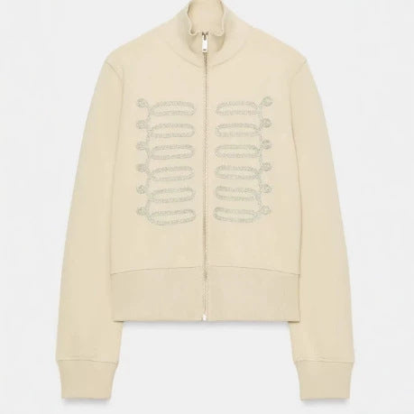 Damen Cropped‑Sweatjacke mit Stehkragen und dekorativem Kordelbesatz Echo Archiv