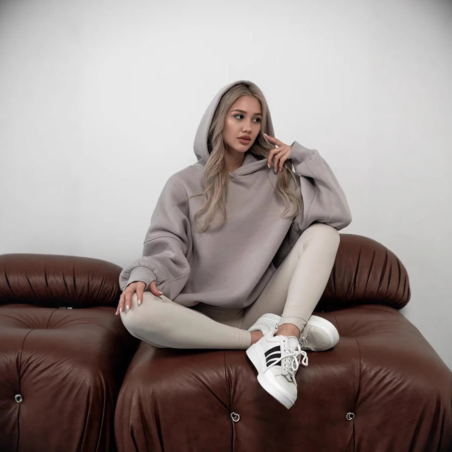 Damen oversized Kapuzenpullover mit extraweiter Passform und tief geschnittener Kapuze – Auréline