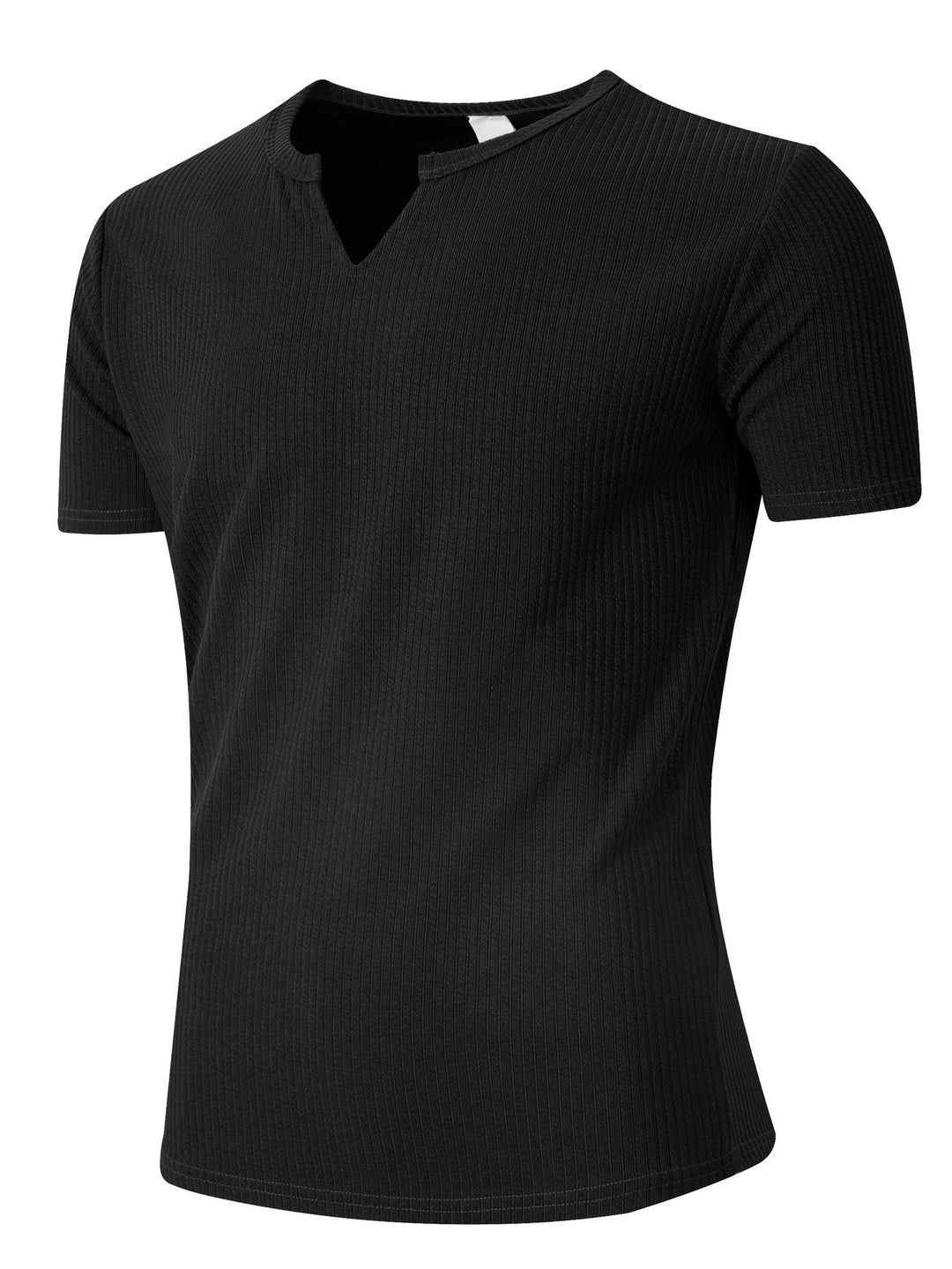 Herren Kurzarm-Henley-T-Shirt mit strukturiertem Design Echoarchiv
