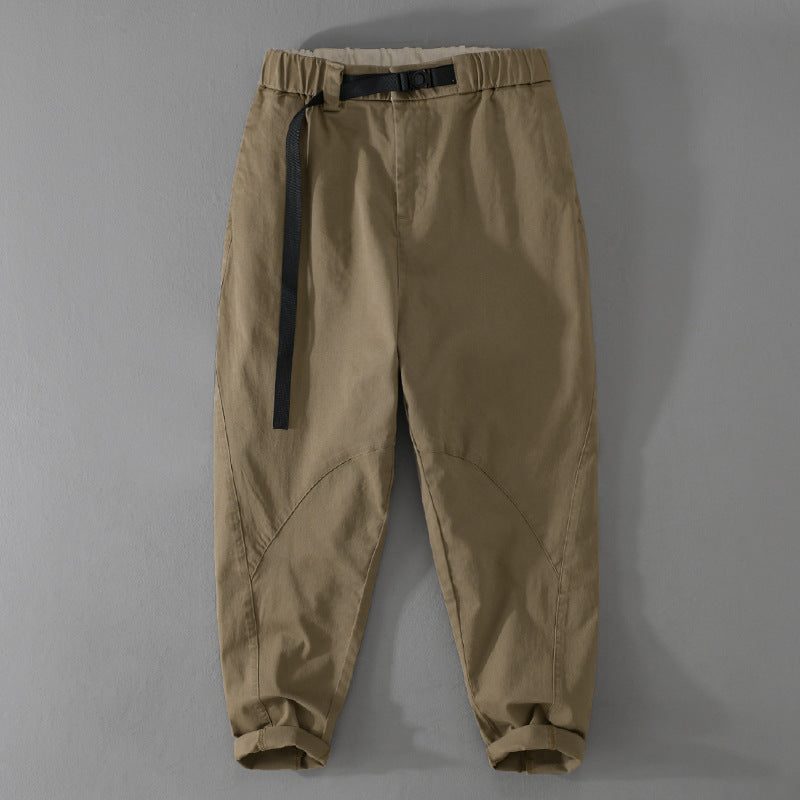 Herren Lässige Tapered‑Cargohose mit elastischem Bund und integriertem Webbing‑Gürtel Echoarchiv