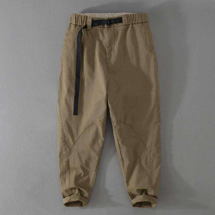 Herren Lässige Tapered‑Cargohose mit elastischem Bund und integriertem Webbing‑Gürtel Echoarchiv