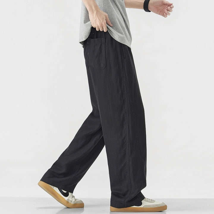 Herren Lässige und bequeme weite Leinenhose Echo Archiv