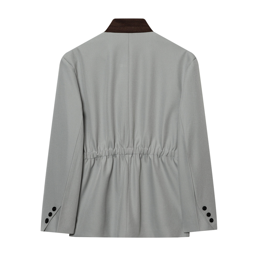 Damen Kurzblazer im minimalistischen Clean‑Look mit Stehkragen und verdeckter Knopfleiste Echoarchiv