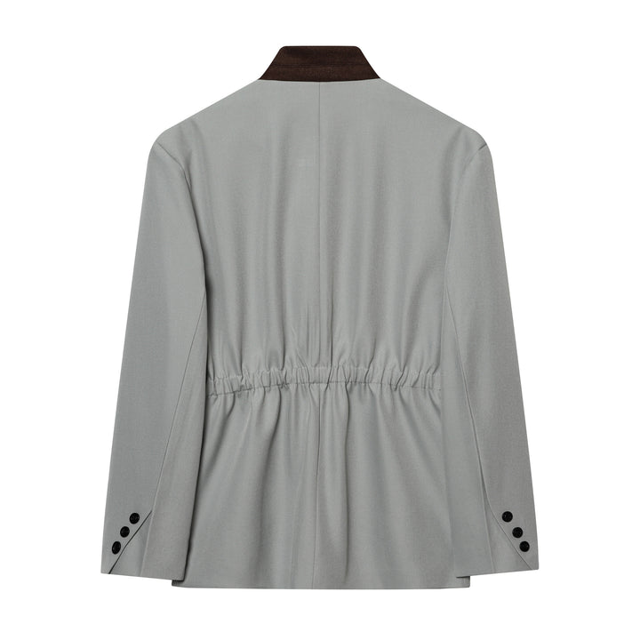 Damen Kurzblazer im minimalistischen Clean‑Look mit Stehkragen und verdeckter Knopfleiste Echoarchiv