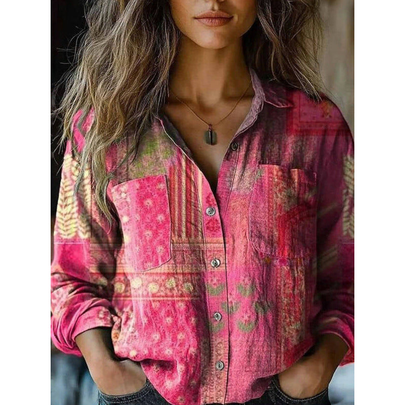 Damen Modische Bluse mit Paisleymuster Echoarchiv