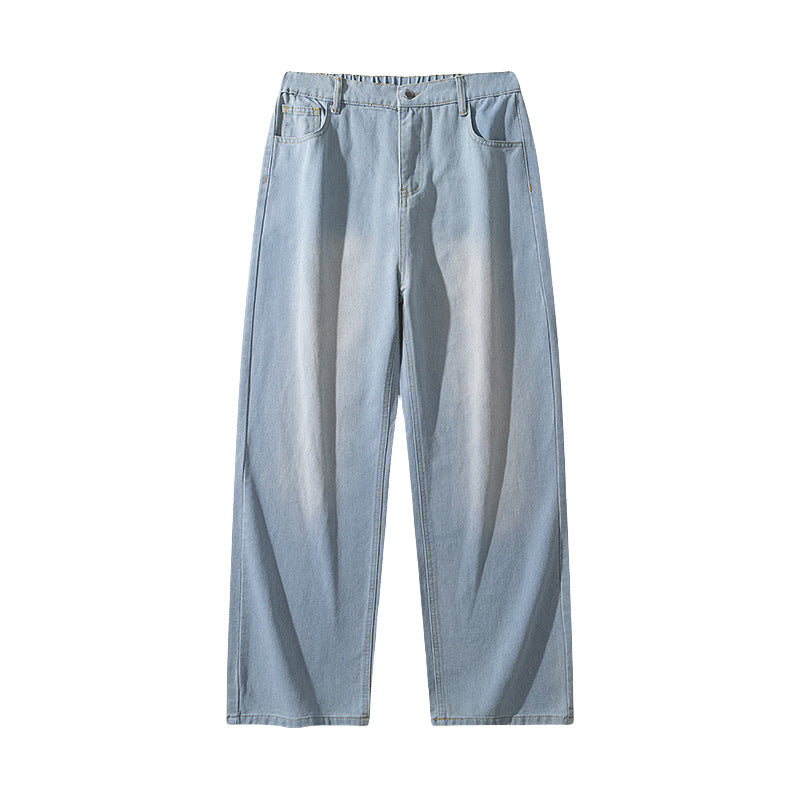 Damen High-Waist Jeans mit weitem Bein, geradem Schnitt und elastischem Bund Echoarchiv
