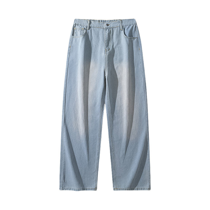 Damen High-Waist Jeans mit weitem Bein, geradem Schnitt und elastischem Bund Echoarchiv