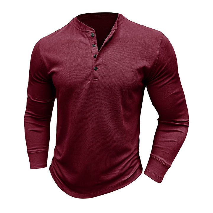 Herren Langarmshirt mit Knopfleiste Echoarchiv