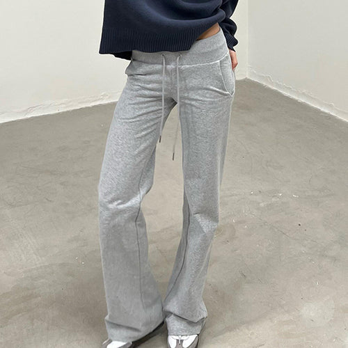 Damen nan weite Sweatpants mit hohem Komfortbund, Kordelzug und aufgesetzten Taschen Echo Archiv