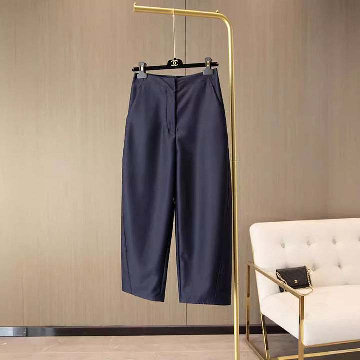 Damen Hochtaillierte Culotte-Anzughose mit weitem Bein und Bügelfalte Echo Archiv