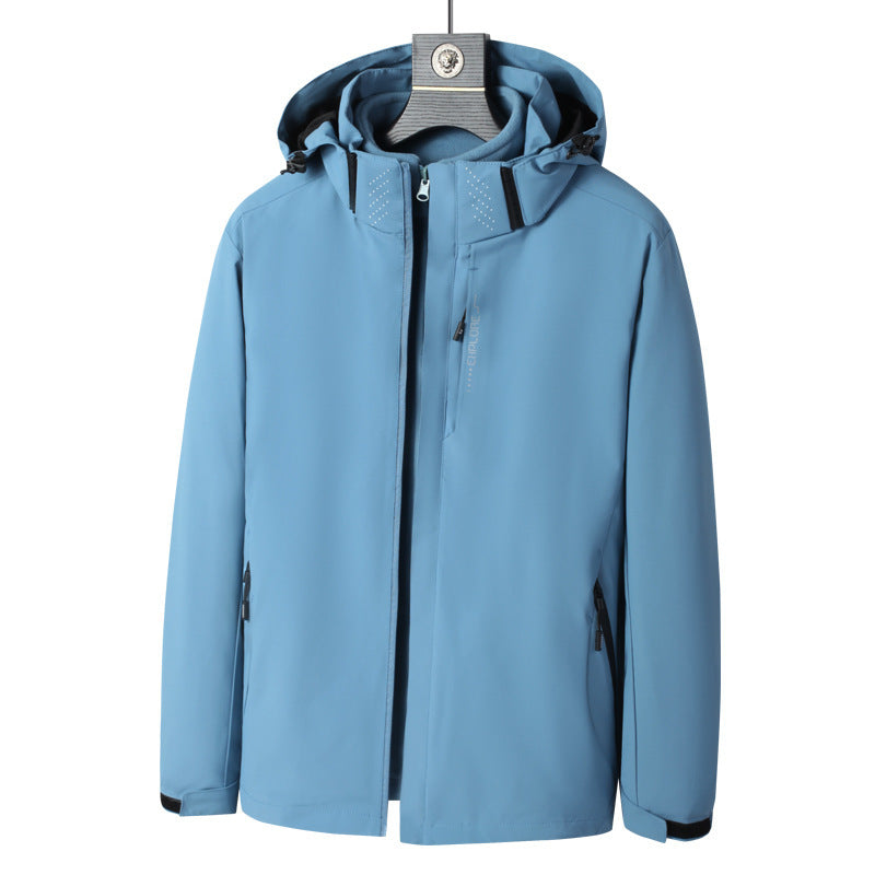 Herren Wind- und wasserabweisende Kapuzenjacke mit ergonomischem Schnitt und verdecktem Reißverschluss Echo Archiv