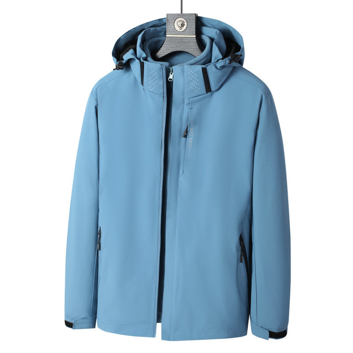 Herren Wind- und wasserabweisende Kapuzenjacke mit ergonomischem Schnitt und verdecktem Reißverschluss Echo Archiv