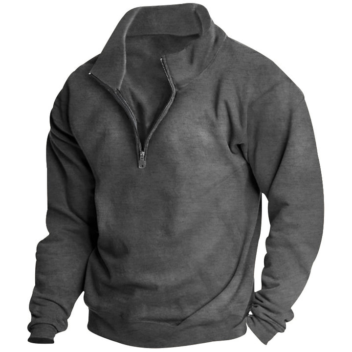 Herren Fleece-Pullover mit hochschließendem Kragen und Reißverschluss Echoarchiv