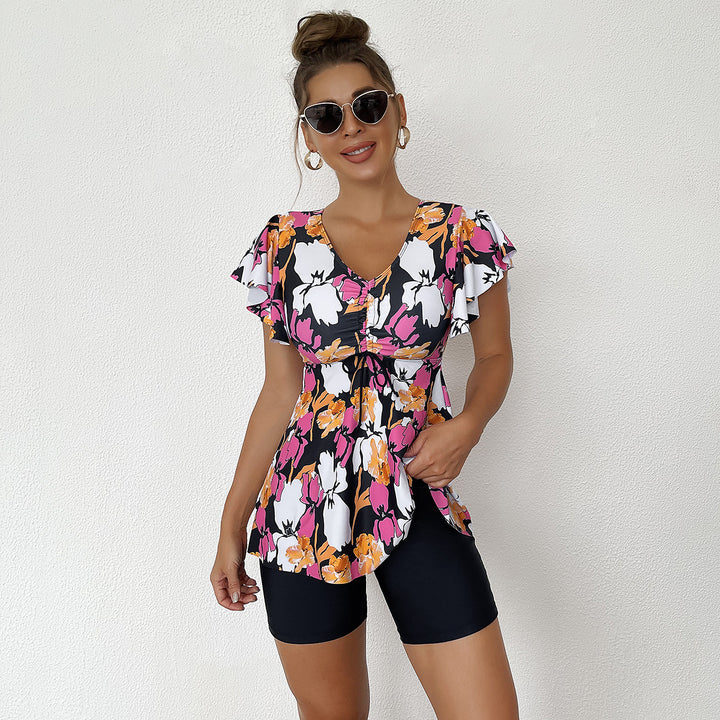 Damen Tankini-Set mit modischen Rüschendetails und bequemen Shorts Echo Archiv