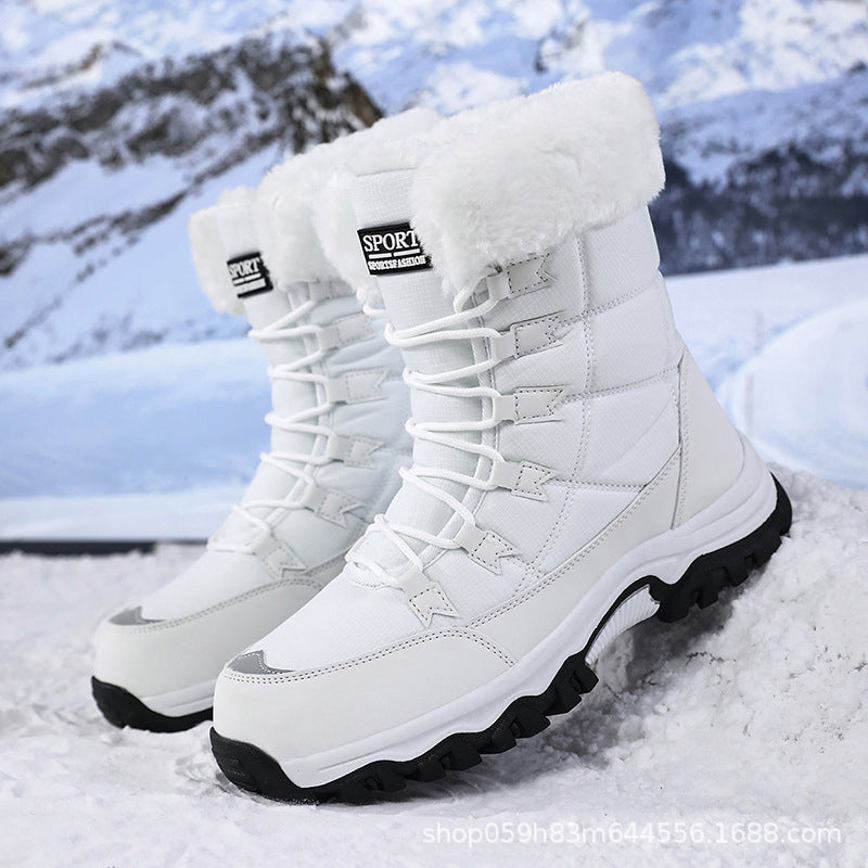 Damen Wasserdichte gefütterte Thermo-Wanderschuhe mit Kunstfellkragen Echoarchiv