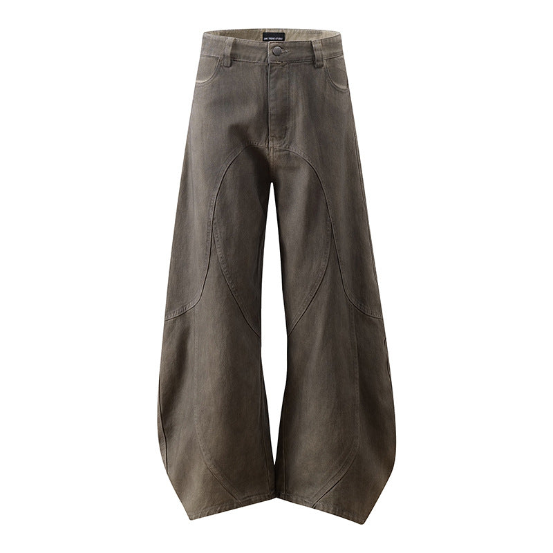 Damen Weite High‑Waist Culotte‑Hose mit ballonförmiger Silhouette und Zierpaneelen Echoarchiv