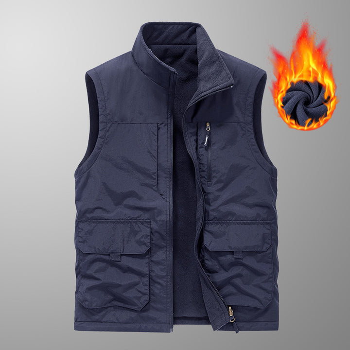 Herren Thermo-Outdoorweste mit Fleece‑Innenfutter, Stehkragen und Multifunktionstaschen Echo Archiv