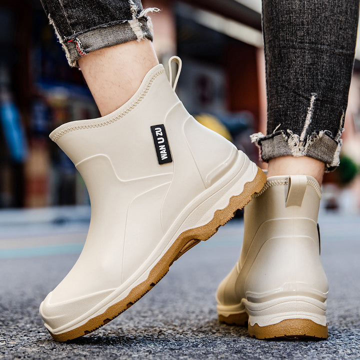Herren Schlupf-Ankle-Gummistiefel mit stoßdämpfender Leichtsohle und griffiger Profilsohle Echoarhiv