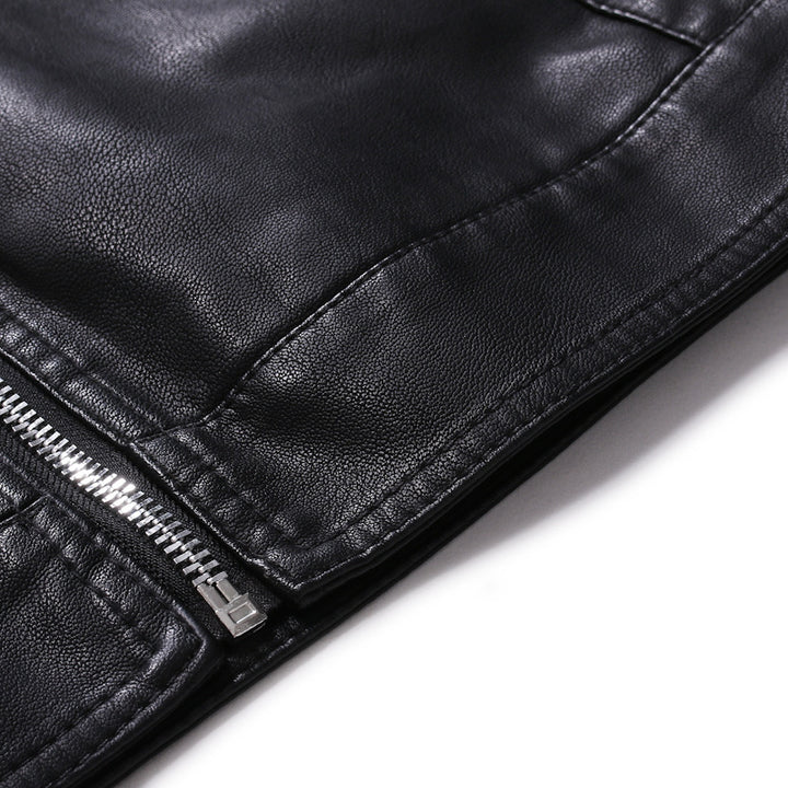 Herren Slim‑Fit Pilotblouson aus weichem Kunstleder mit Druckknopf‑Stehkragen Echo Archiv